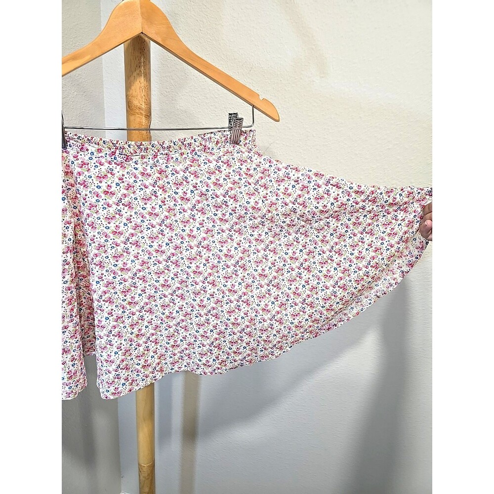Ralph Lauren Denim Supply Cotton Floral Mini Skirt Sz Med Garden Skater Cottage